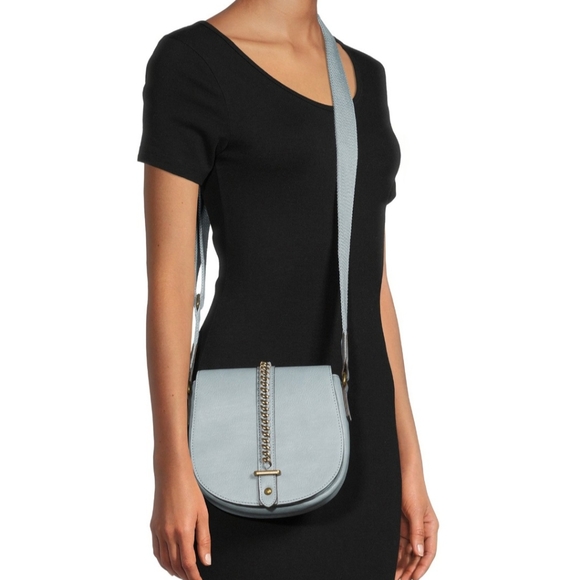 TIME and TRU Women's Faux Leather Emery Crossbody Hand Bag - light blue - Picture 5 of 5